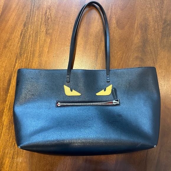 Fendi Medium Black Monster Tote - Picture 2 of 8